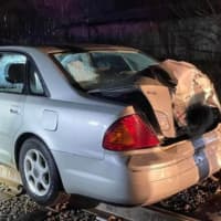 <p>The car mostly sustained damage to the truck and rear</p>