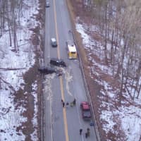 <p>First responders on the scene of what was considered a &quot;mass casualty incident&quot; on Mohawk Trail in Greenfield</p>
