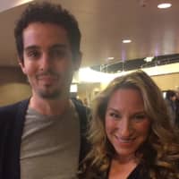 <p>Claudine Claudio, right, with Writer/Director Damien Chazelle.</p>