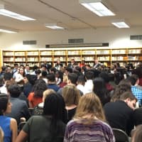 <p>More than 100 government and microeconomics students take part in the recent #‎DemocracyIsNotASpectatorSport civics forum at New Rochelle High School.</p>