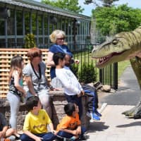 <p>Kids at Parkway School were able to get up-close with a dinosaur on Wednesday.</p>