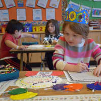 <p>Students celebrate 100 days of school at Dows Lane Elementary School.</p>