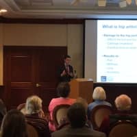 <p>Dr. Alexander McLawhorn, orthopedic surgeon at HSS, discusses the symptoms, causes and treatments for hip pain and injuries with residents of Edgehill, a senior living community in Stamford.</p>