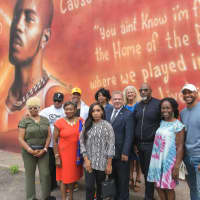 <p>The unveiling of the DMX mural in Yonkers.</p>