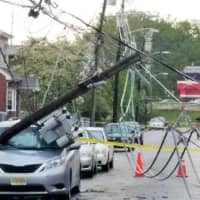 <p>The storm downed several utility poles, trees and wires in the area of John Street and Cottage Place in East Rutherford.</p>