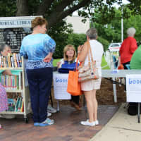 <p>Friends of the Lodi Library offered books and other giveaways at National Night Out.</p>