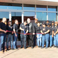 <p>Mayor John P. Watt joined the staff of Blaze Pizza for the grand opening ribbon cutting ceremony.</p>
