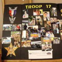 <p>A display board showing Victori&#x27;s journey to Eagle Scout.</p>
