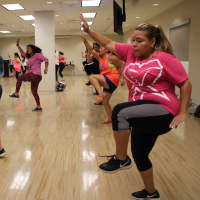 <p>Participants exercised to great music to help promote breast cancer awareness.</p>