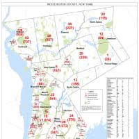 <p>The Westchester County COVID-19 map as of Thursday, May 14, 2020.</p>