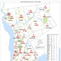 <p>The Westchester County COVID-19 map as of Tuesday, May 19, 2020.</p>