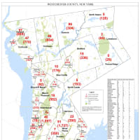 <p>The Westchester County COVID-19 map on Friday, May 22.</p>