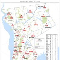 <p>The latest COVID-19 map of Westchester County.</p>