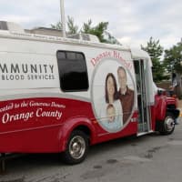 <p>Residents were able to give the gift of life at the Community Blood Services blood mobile.</p>