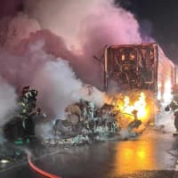<p>The&nbsp;West End Fire &amp; Rescue Company on the scene of the multi-vehicle fire on Interstate 81.&nbsp;</p>