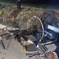 <p>The scene of an Amish horse and buggy crash in Quarryville in 2023.&nbsp;</p>