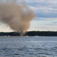 <p>An explosion rocked a powerboat on the Bohemia River Saturday night</p>
