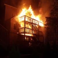 <p>Fire tears through a multi-family home in Chelsea around 1 a.m. on Tuesday, Aug. 2.</p>