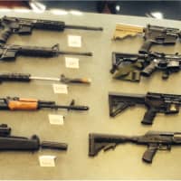 <p>Weapons seized by State Police from Michael Giannone of New Fairfield.</p>