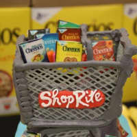 <p>ShopRite of Fishkill made a grocery cart cake to mark the unveiling of their special edition Cheerios box.</p>