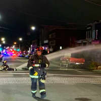 <p>First responders at the scene of the gas leak in Northwest DC.</p>