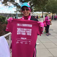 <p>Dawn Fortis, who was still healing from breast cancer surgery, walked 39 miles for the cause in 2015.</p>