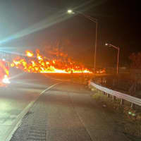 <p>The I-795 fire in Pikesville.</p>