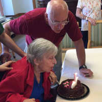 <p>Frances Schweiger blew out birthday candles on Sunday at Andrus on Hudson, as part of her 100th birthday celebration with family and close friends in Hastings-On-Hudson.</p>