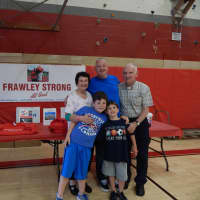 <p>Liam&#x27;s Frawley&#x27;s parents, brother, and nephews at the blood drive.</p>