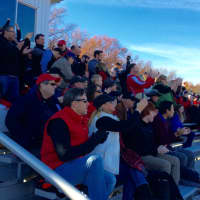 <p>Glen Rock fans cheer on the Panthers football team against Hawthorne in the state playoffs Saturday, Nov. 21. </p>