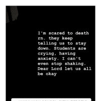 <p>&quot;I&#x27;m scared to death,&quot; one student said in a message posted to Instagram during a lockdown Friday.</p>