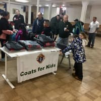 <p>Knights of Columbus hand out coats at the annual Coats for Kids initiative in South Norwalk</p>