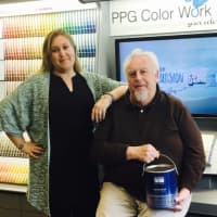 <p>Laura Kracko with her dad, Elliott. The two are the owners of The Modern Paint Group.</p>