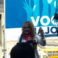 <p>On Tuesday, Democratic National Convention delegates hear from Gabby Giffords at the Vocal Majority rally to end gun violence.</p>