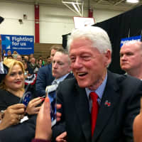 <p>Bill Clinton campaign for wife Hillary Clinton at Passaic County Community College.</p>