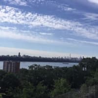 <p>The Bluff Road estate features spectacular views of the Hudson River and New York City skyline.</p>