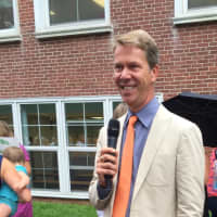 <p>Principal Dean Ketchum kicks off the parade of learners.</p>