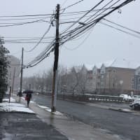 <p>It was dreary and gray early Friday morning in Stamford just as the snow began to fall.</p>