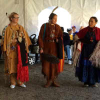 <p>Guest speakers display traditional garb at the Native American Indian Heritage Festival in Paterson Saturday, Nov. 21. </p>