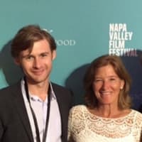 <p>Darien residents William Sullivan, left, with his mom, Anne Dempsey Sullivan at the Napa Film Festival.</p>