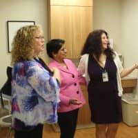 <p>Dr. Patricia Ruppert, commissioner of the Rockland County Department of Health;  Aney Paul, deputy majority leader of the Rockland County Legislature; and Laurie Messenger of the county DOH in the Employee Lactation Room at Good Samaritan Hospital.</p>