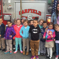 <p>The school children got to check out the fire truck</p>
