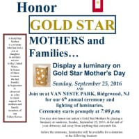 <p>Ridgewood Gold Star Mother&#x27;s Day Committee is selling luminaries for the Sept. 25 ceremony to honor Gold Star families.</p>