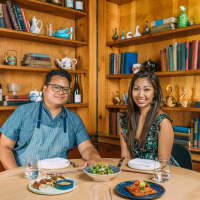 <p>Chef Dale Talde and his wife, Agnes Chung opened Goosefeather in September.</p>