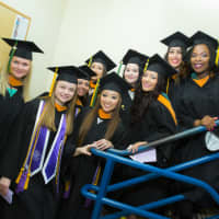 <p>Felician graduates show their excitement as they prepare to enter the 2016 Felician University commencement exercise.</p>