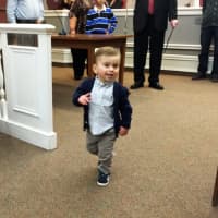 <p>Grayson Pohlman confidently greets the crowd at the Jan. 24 Fair Lawn council meeting. He&#x27;s active and doing well, with four open-heart surgeries behind him.</p>
