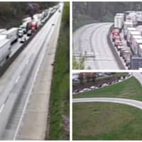 <p>The traffic delays due to the triple fatal crash investigation on Interstate 83.</p>