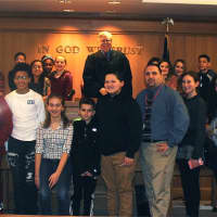 <p>Students with Dutchess County Court Judge Peter M. Forman.</p>