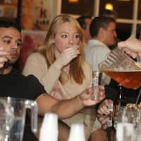 <p>Customers at Growler &amp; Gill in Nanuet partake of the eatery&#x27;s free beer tastings.</p>