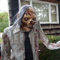 <p>Creepy skeletons are a feature of a Waldwick lawn.</p>
